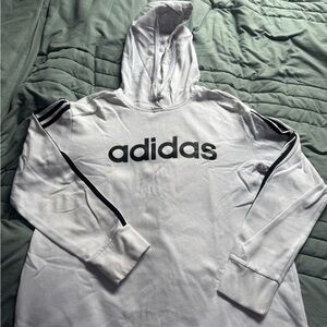 Adidas White Hoodie with Black Stripes